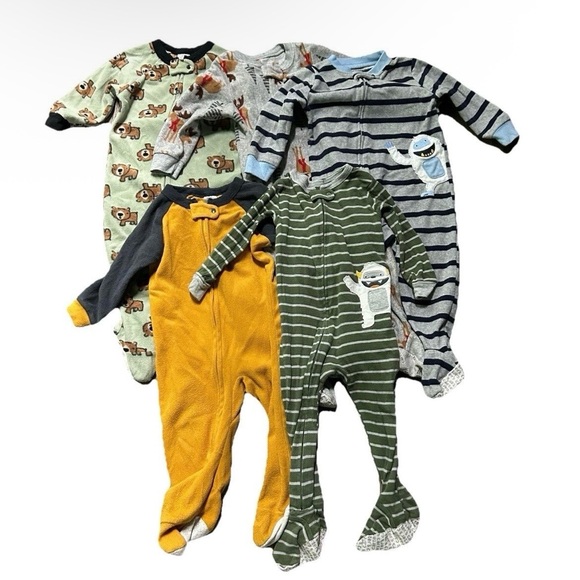 Gerber Other - Toddler Boy Fleece Footie Pajamas Winter Cold Weather Size 12-18 Months